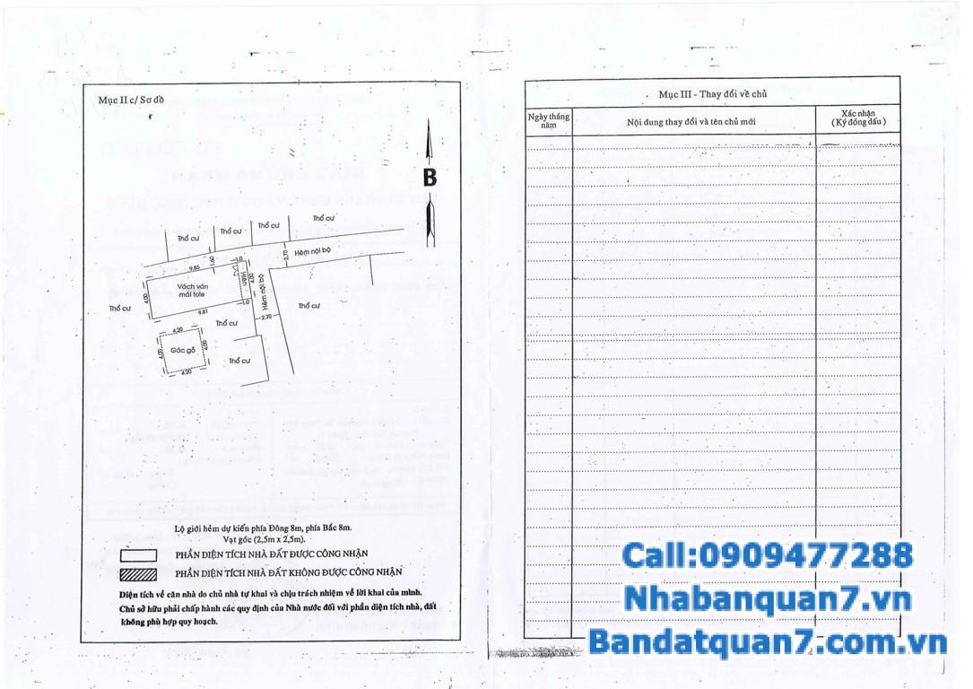 Nhà bán hẻm Nguyễn Thị Thập, căn góc 2 mặt tiền, 2.6 tỷ, LH 0909477288